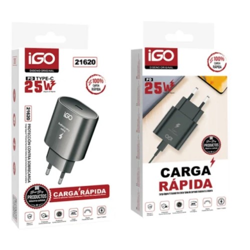 IGO 21620 CARGADOR SIN CABLE TIPO C 25W