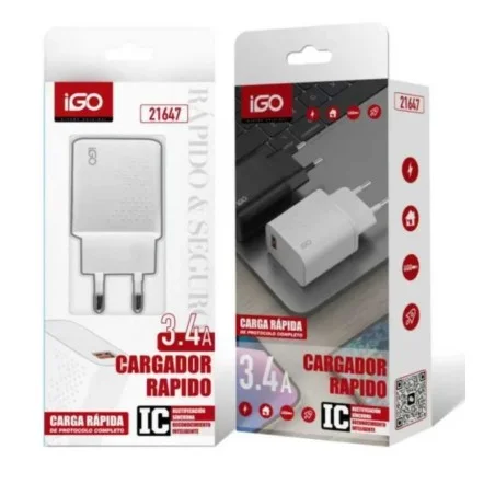 IGO 21647 CARGADOR SIN CABLE USB 3.4A