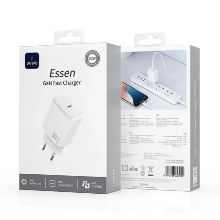 WIWU CARGADOR CON CABLE TIPO C A TIPO C 30W