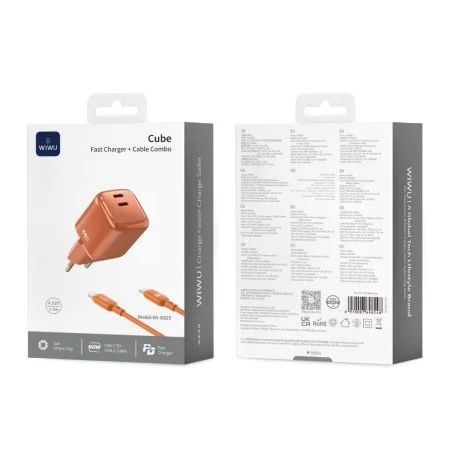 WIWU CARGADOR CON CABLE TIPO C A TIPO C 45W