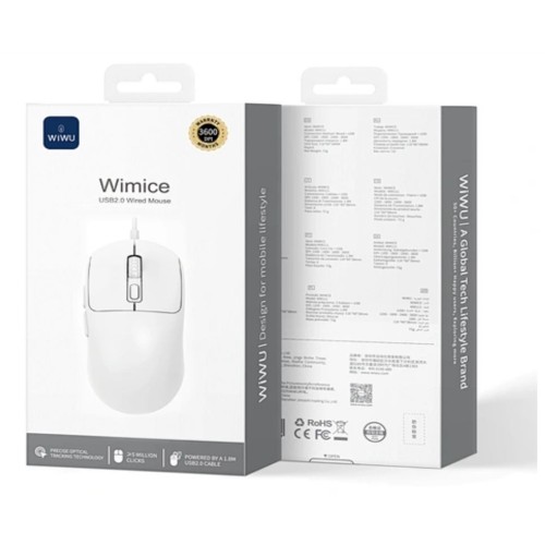 WIWU WM112 RATON CON CABLE COLOR BLANCO