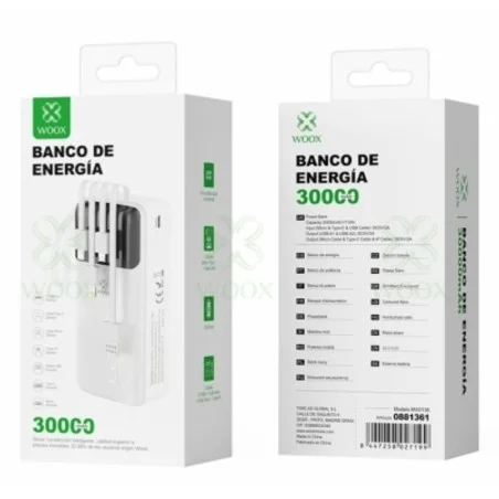 WOOX MX0136 BANCO DE ENERGIA 30000 MAH BLANCO