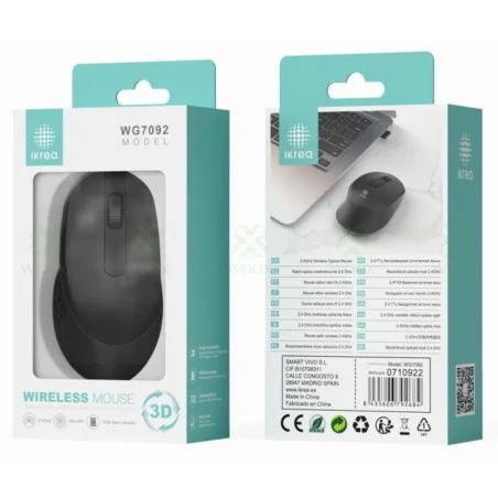 IKREA WG7092 RATÓN INALÁMBRICO 3D 2.4GHZ 800DPI NEGRO