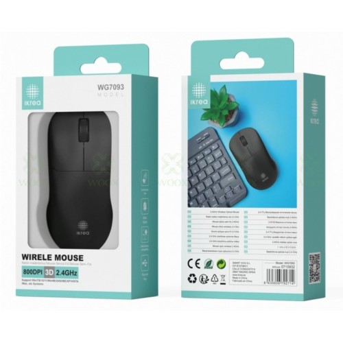 IKREA WG7093 RATÓN INALÁMBRICO 3D 2.4GHZ 800DPI NEGRO