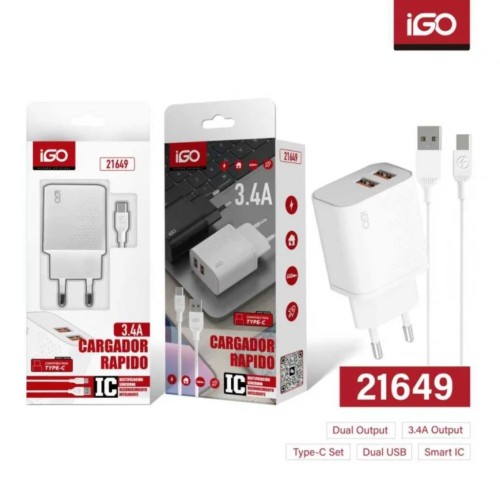 IGO 21649 CARGADOR TIPO C 3.4A