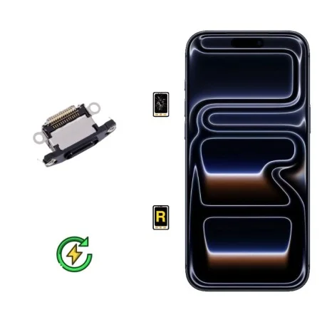 Cambiar Conector de Carga iPhone 17 Pro | Servicio rápido, garantía y presupuesto gratuito.