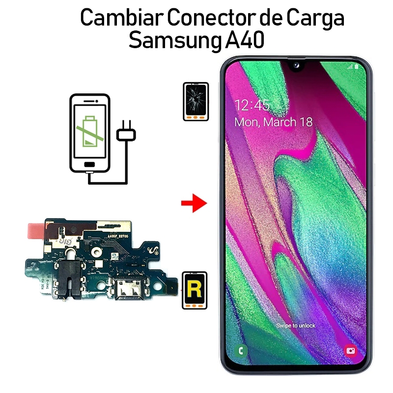 count up Absorbent keep it up Cambiar Conector De Carga Samsung Galaxy A40 | Reparación Móvil ®
