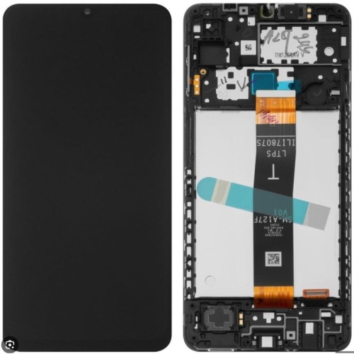 Pantalla Completa Con Marco ORIGINAL Para Samsung Galaxy A12 2021 / A127 NEGRO Versión T