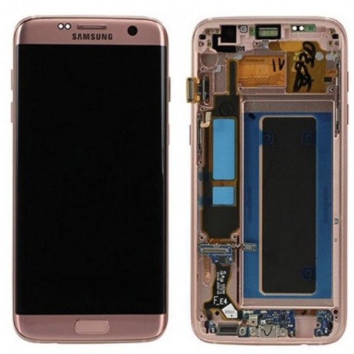 Pantalla Completa Original LCD Y Táctil Con Marco Para Samsung Galaxy S7 Edge G935f ROSA