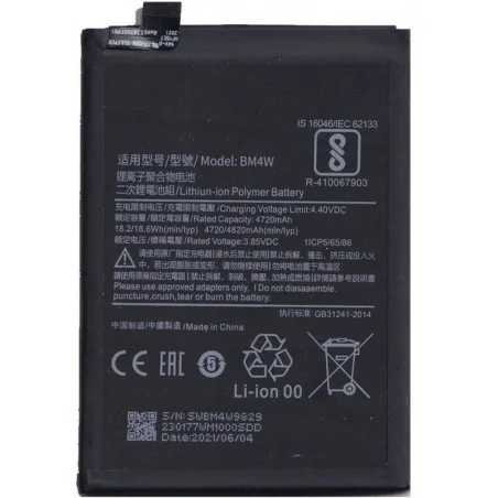Bateria BM4W Para Xiaomi Mi 10T Lite 5G De 4820mAh