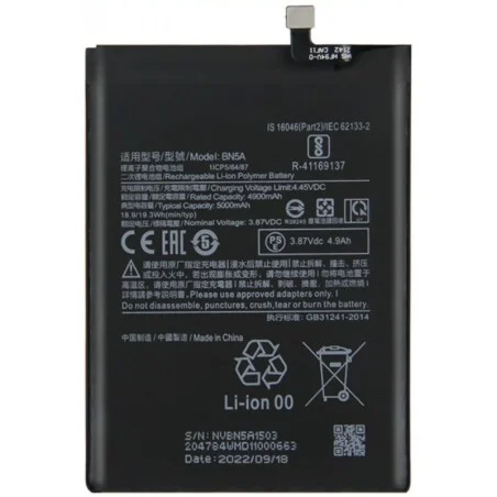 Bateria BN5A Para Xiaomi Redmi 10 / Redmi Note 10 5G / Poco M3 Pro 4G/5G / Poco F3 Pro 4900mAh