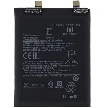 Batería BP46 Para Xiaomi Mi 12 / Mi 12X De 4500mAh