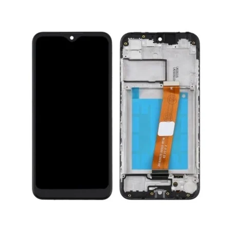 Pantalla Completa Original Con Marco Para Samsung Galaxy A01 / A01 / A015F 2020 VERSION AMARILLO NEGRO