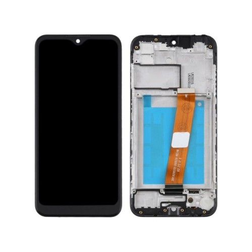 Pantalla Completa Original Con Marco Para Samsung Galaxy A01 / A01 / A015F 2020 VERSION AMARILLO NEGRO