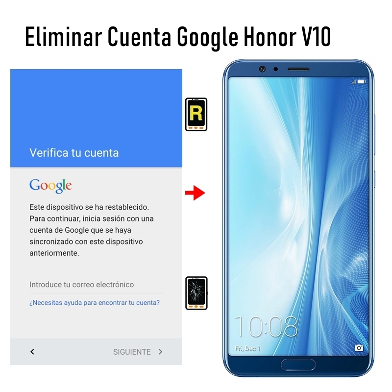 Eliminar Cuenta Google Honor V10