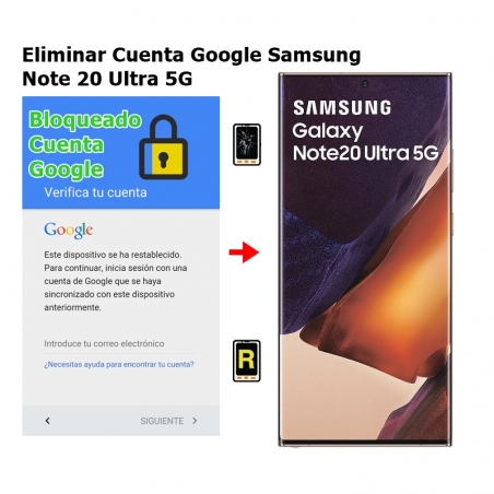 Eliminar Cuenta Google Samsung Note 20 Ultra 5G