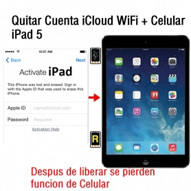 Quitar Cuenta iCloud WiFi + Celular iPad 5 2017