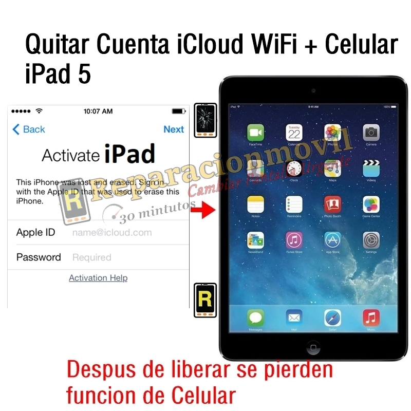 Quitar Cuenta iCloud WiFi + Celular iPad 5 2017