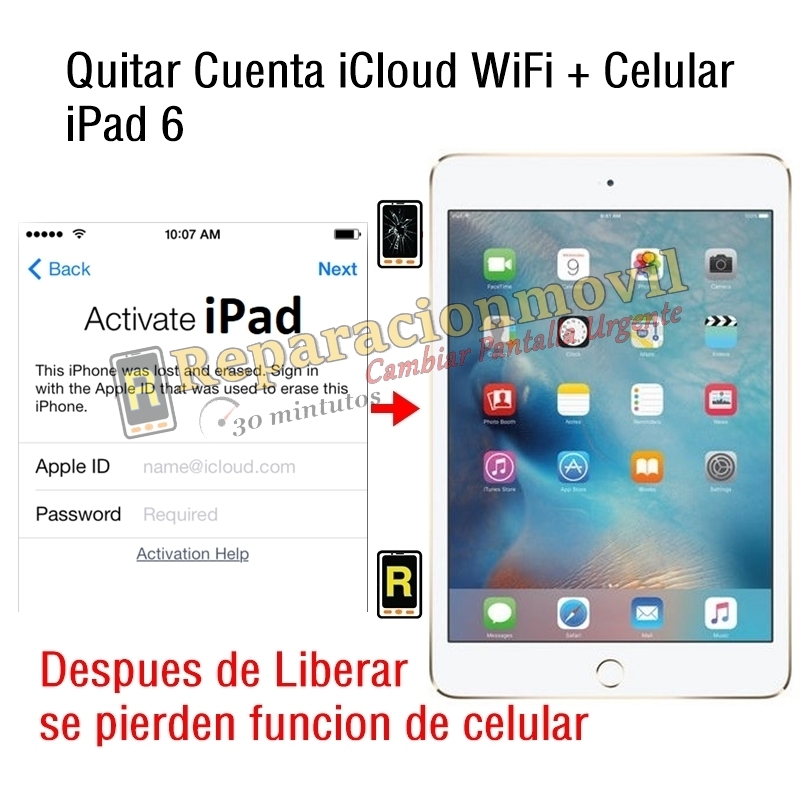 Quitar Cuenta iCloud WiFi + Celular iPad 6 2018