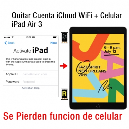 Quitar Cuenta iCloud WiFi + Celular iPad Air 3