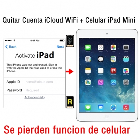 Quitar Cuenta iCloud WiFi + Celular iPad Mini