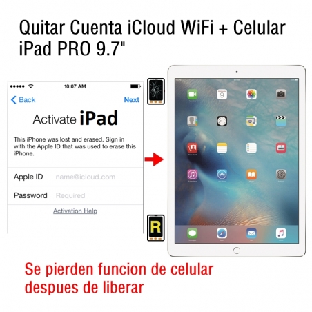Quitar Cuenta iCloud WiFi + Celular iPad Pro 9.7