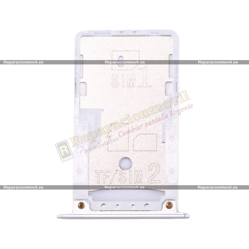 Bandeja Dual SIM/SD Blanca/Plateada Para Xiaomi Redmi Note 4