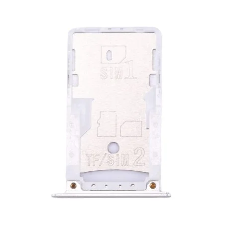 Bandeja Dual SIM/SD Blanca/Plateada Para Xiaomi Redmi Note 4