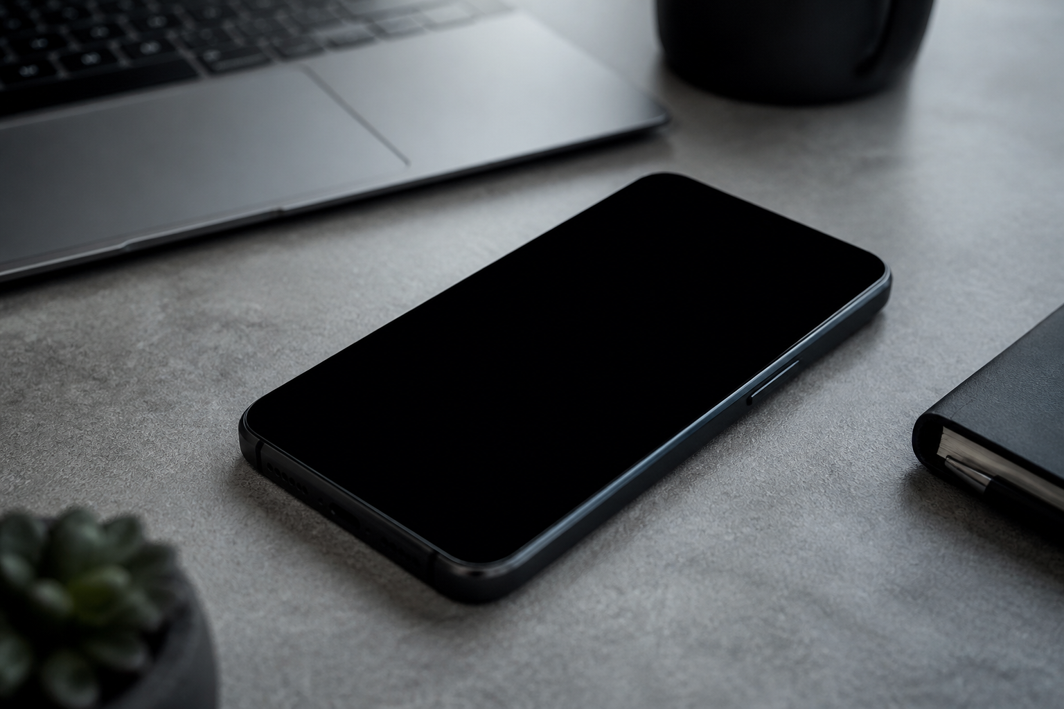 Persona sosteniendo un OPPO Find X6 con la pantalla completamente negra
