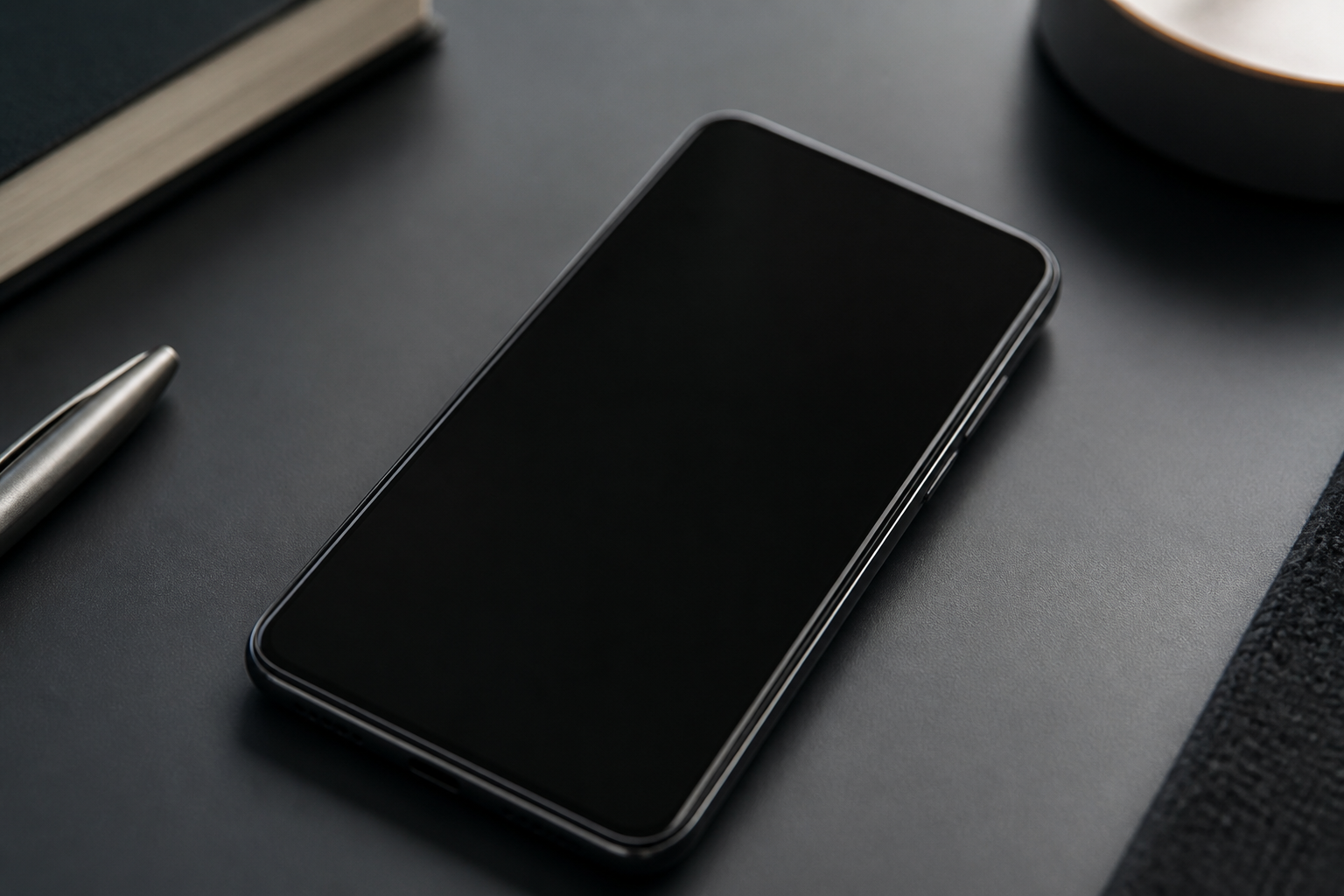 Persona sosteniendo un OPPO Find X8 Pro con la pantalla completamente negra