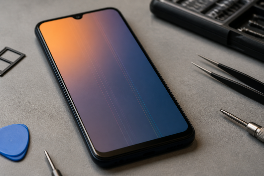 Pantalla IPS LCD de Redmi A7 Pro con líneas sobre esterilla de reparación