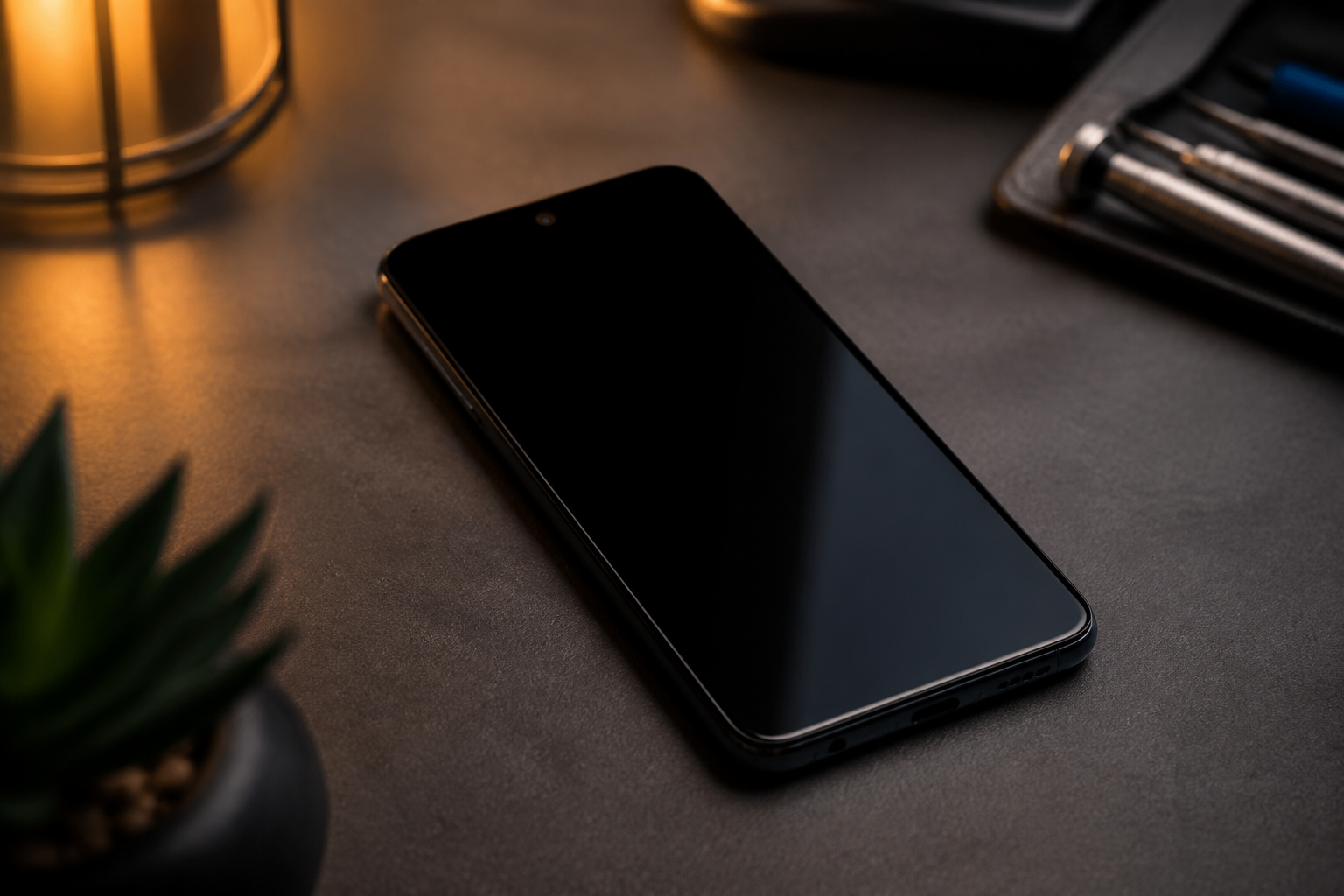 Persona sosteniendo un Redmi Note 14 Pro Plus con la pantalla completamente negra