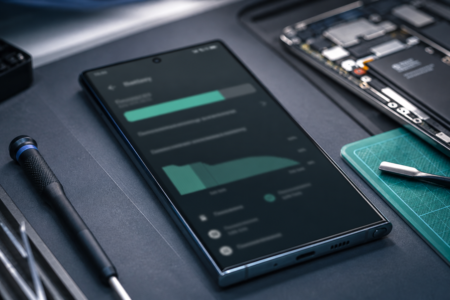 Pantalla de Samsung mostrando el estado de uso de la batería