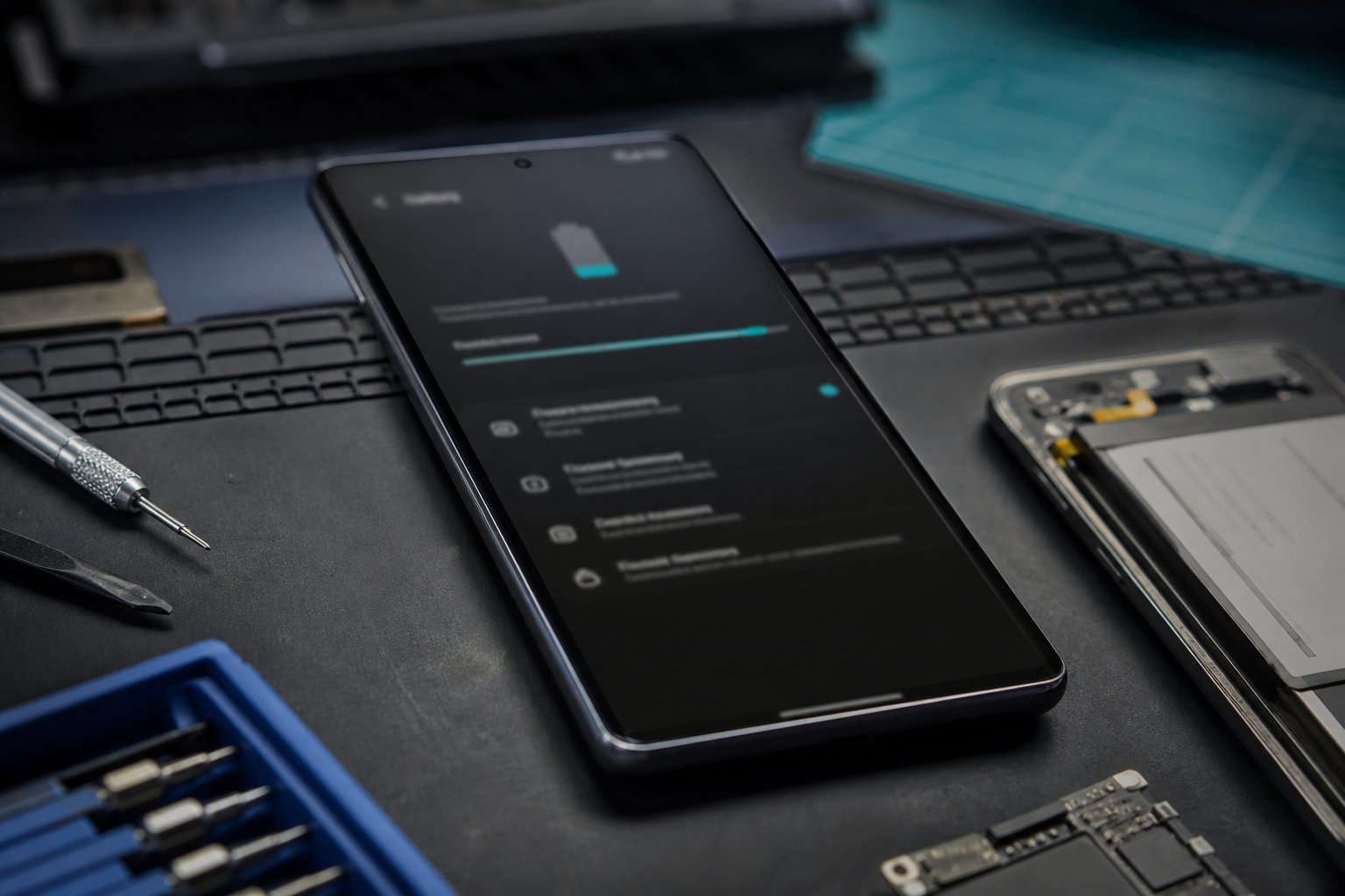 Pantalla de Samsung mostrando el estado de uso de la batería